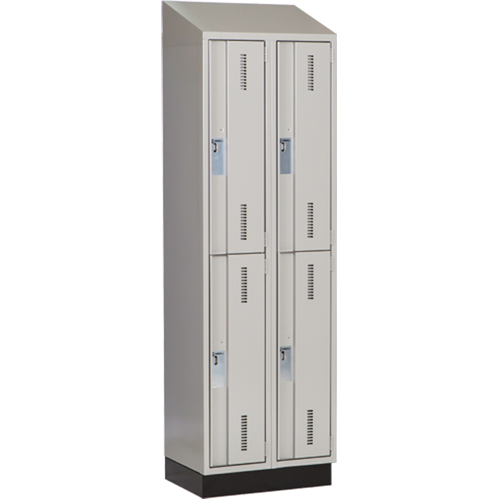 Casiers robustes Concorde, 2 niveaux, Bloc de 2, 24" x 18" x 82", Acier, Gris, Soud&eacute; (assembl&eacute;) Ontario Safety Products