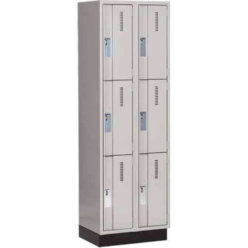 Casiers robustes Concorde, 3 niveaux, Bloc de 2, 24" x 18" x 76", Acier, Gris, Soud&eacute; (assembl&eacute;) Ontario Safety Products