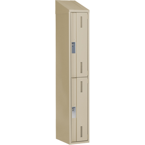 Concorde Heavy-Duty Lockers, 2 -tier, 12" x 18" x 78", Steel, Beige, Welded (Assembled) Ontario Safety Products