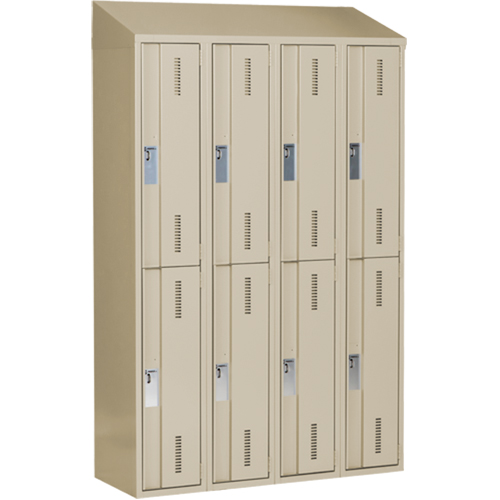 Concorde Heavy-Duty Lockers, 2 -tier, Bank of 4, 48" x 18" x 78", Steel, Beige, Welded (Assembled) Ontario Safety Products