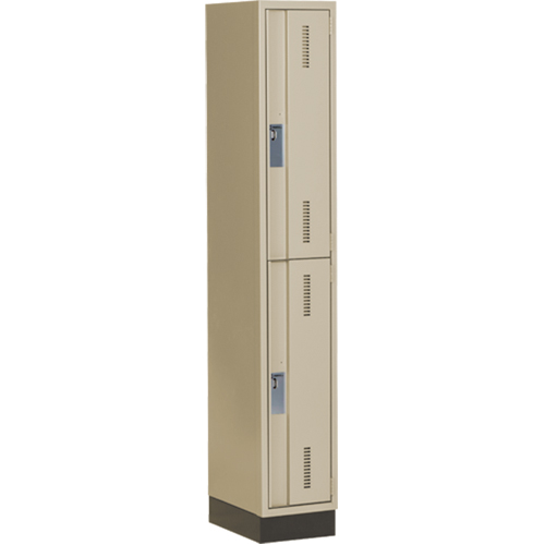 Concorde Heavy-Duty Lockers, 2 -tier, 12" x 18" x 76", Steel, Beige, Welded (Assembled) Ontario Safety Products