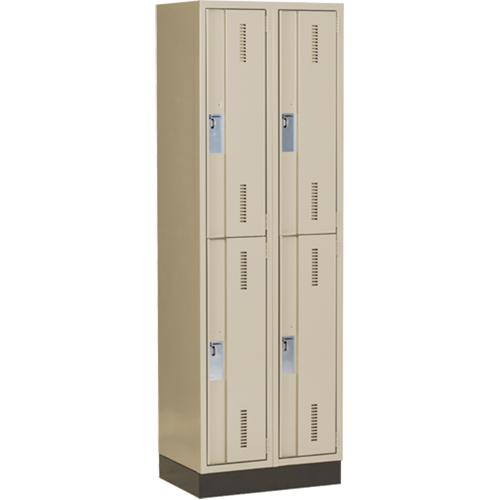 Concorde Heavy-Duty Lockers, 2 -tier, Bank of 2, 24" x 18" x 76", Steel, Beige, Welded (Assembled) Ontario Safety Products