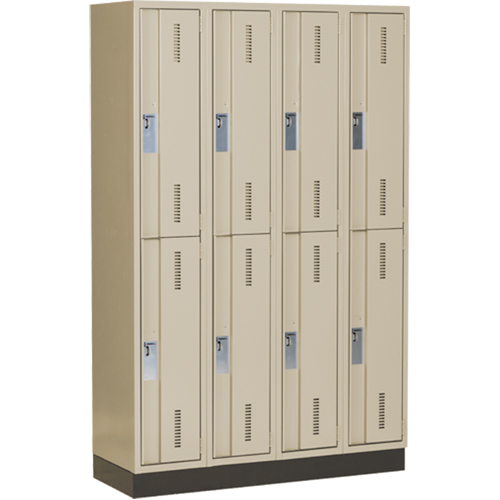 Concorde Heavy-Duty Lockers, 2 -tier, Bank of 4, 48" x 18" x 76", Steel, Beige, Welded (Assembled) Ontario Safety Products