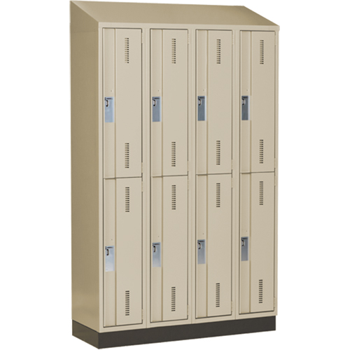 Concorde Heavy-Duty Lockers, 2 -tier, Bank of 4, 48" x 18" x 82", Steel, Beige, Welded (Assembled) Ontario Safety Products