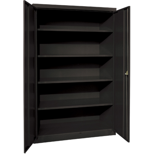 Deep Hi-Boy Storage Cabinet, Steel, 4 Shelves, 72" H x 36" W x 24" D, Black Ontario Safety Products