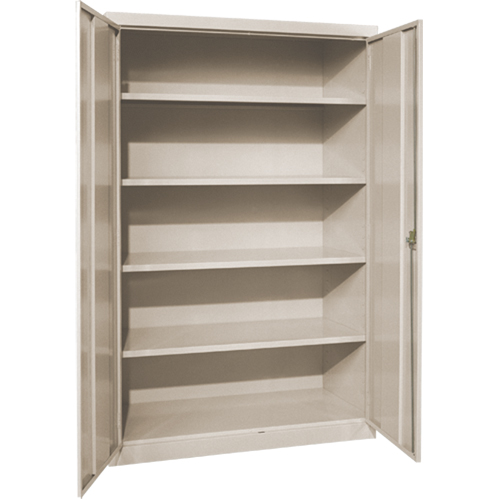 Deep Hi-Boy Storage Cabinet, Steel, 4 Shelves, 72" H x 36" W x 24" D, Beige Ontario Safety Products