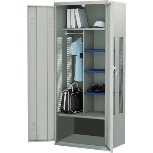 Gear Locker, Steel, 36" W x 24" D x 72" H, Grey Ontario Safety Products