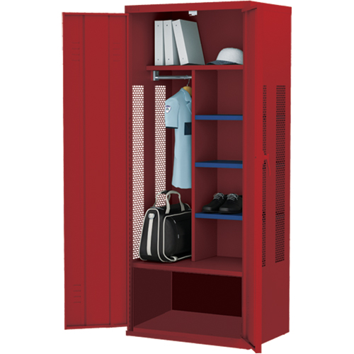 Deluxe Gear Locker, Steel, 36" W x 24" D x 72" H, Red Ontario Safety Products