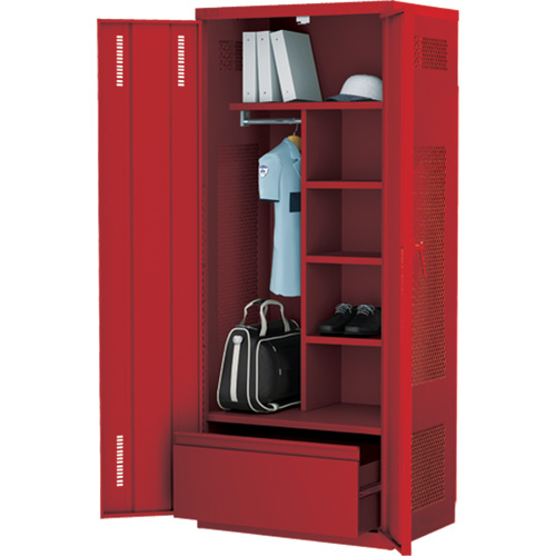 Deluxe Gear Locker, Steel, 36" W x 24" D x 72" H, Red Ontario Safety Products