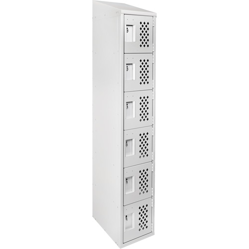 Assembled Lockerettes Clean Line Perforated Economy Lockers, 6 -tier, 18" x 72" x 12", Steel Ontario Safety Products