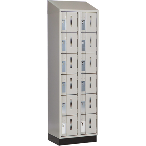 Concorde Heavy-Duty Lockers, 6 -tier, Bank of 2, 24" x 18" x 82", Steel, Grey, Welded (Assembled) Ontario Safety Products