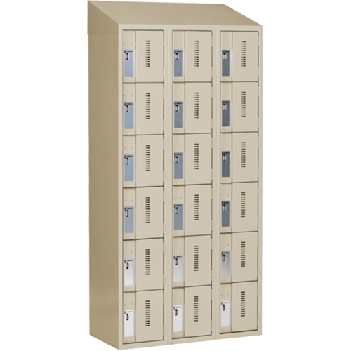 Casiers robustes Concorde, 6 niveaux, Bloc de 3, 36" x 18" x 78", Acier, Beige, Soud&eacute; (assembl&eacute;) Ontario Safety Products
