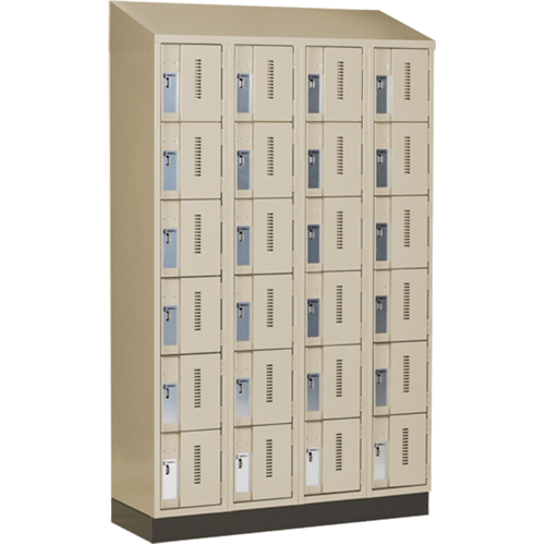Casiers robustes Concorde, 6 niveaux, Bloc de 4, 48" x 18" x 82", Acier, Beige, Soud&eacute; (assembl&eacute;) Ontario Safety Products