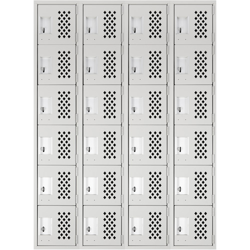 Clean Line Lockerettes, 6 -tier, Bank of 4, 18" x 72" x 12", Steel Ontario Safety Products