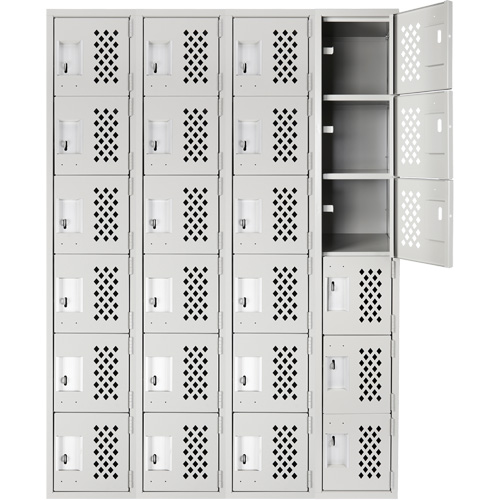 Clean Line Lockerettes, 6 -tier, Bank of 4, 18" x 72" x 12", Steel Ontario Safety Products