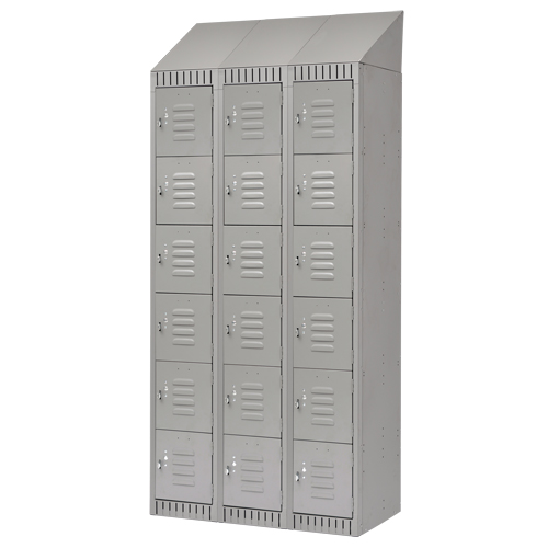 Casiers, 6 niveaux, Bloc de 3, 36" x 18" x 82", Acier, Gris, D&eacute;mont&eacute; Ontario Safety Products