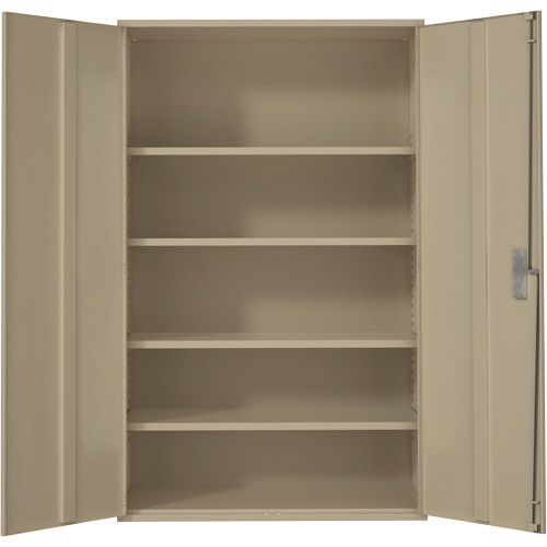 Extra Wide Hi-Boy Storage Cabinet, Steel, 4 Shelves, 72" H x 48" W x 24" D, Beige Ontario Safety Products