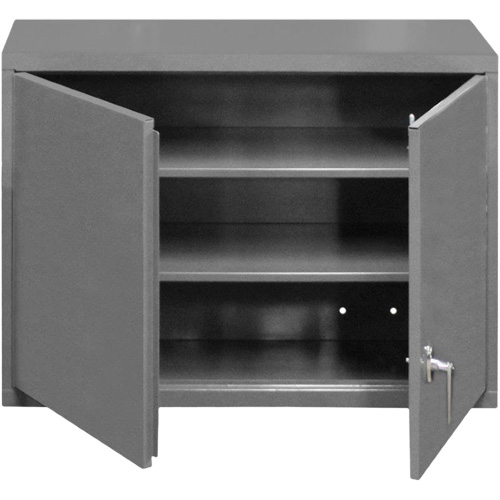 Wall-Mounted Cabinet, 27" H x 29-7/8" W x 13-11/16" D, 2 Shelves, Steel, Grey Ontario Safety Products