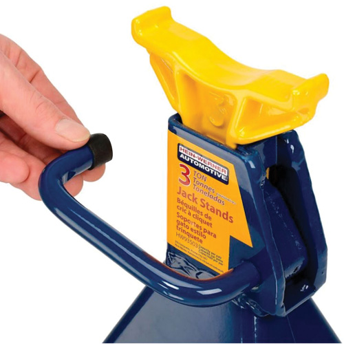 Jack Stand, Locking Handle/Ratchet, 3 tons Capacity, 19" H Ontario Safety Products