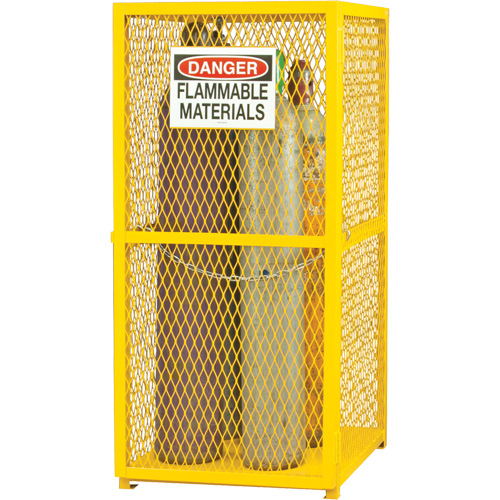 Gas Cylinder Storage Cabinet, 9 Cylinder Capacity, 30" W x 30" D x 71-3/4" H, Yellow Ontario Safety Products