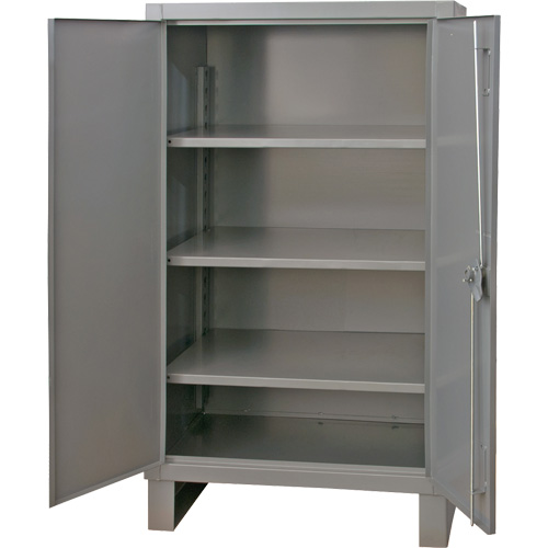 Extra Heavy-Duty Cabinet, Steel, 3 Shelves, 66" H x 48" W x 24" D, Grey Ontario Safety Products