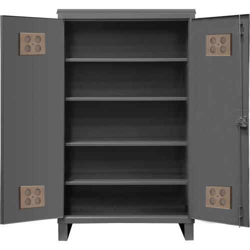 Heavy-Duty Outdoor Cabinet, Steel, 4 Shelves, 78" H x 48" W x 24" D, Grey Ontario Safety Products