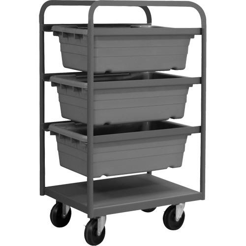 Mobile Tub Rack, Double-sided, 3 bins, 26" W x 18" D x 42" H Ontario Safety Products