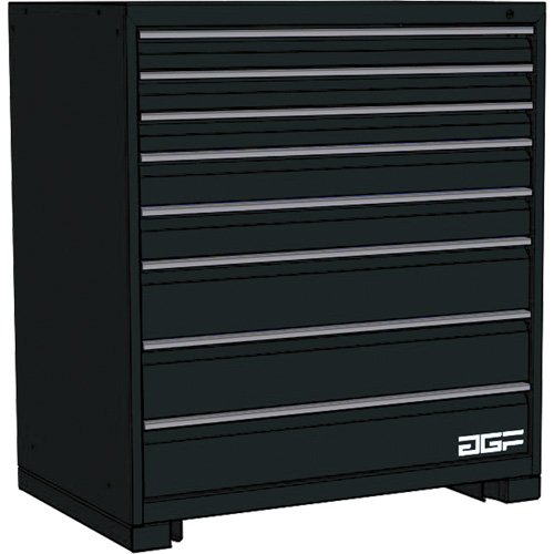 Modular Drawer Cabinet, 8 Drawers, 24" W x 28" D x 40" H, Black Ontario Safety Products