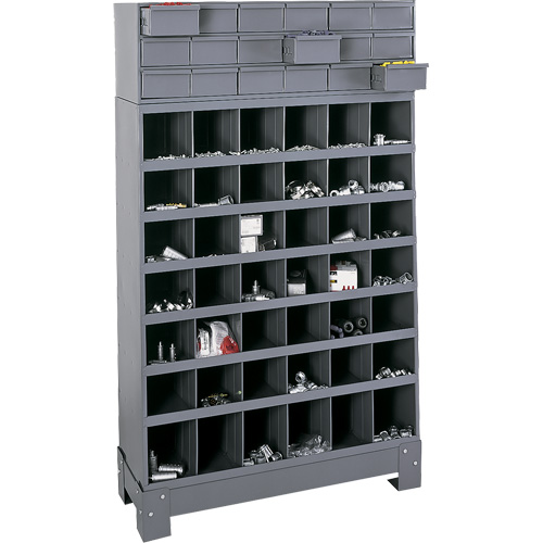 Modular Small Parts Storage Unit, Steel, 18 Drawers, 33-3/4" x 12-1/4" x 58-5/8", Grey Ontario Safety Products