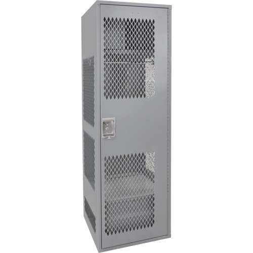 Casier pour &eacute;quipement avec porte, Acier, 24" la x 18" p x 72" h, Gris Ontario Safety Products