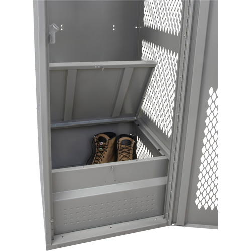 Casier pour &eacute;quipement avec porte, Acier, 24" la x 18" p x 72" h, Gris Ontario Safety Products