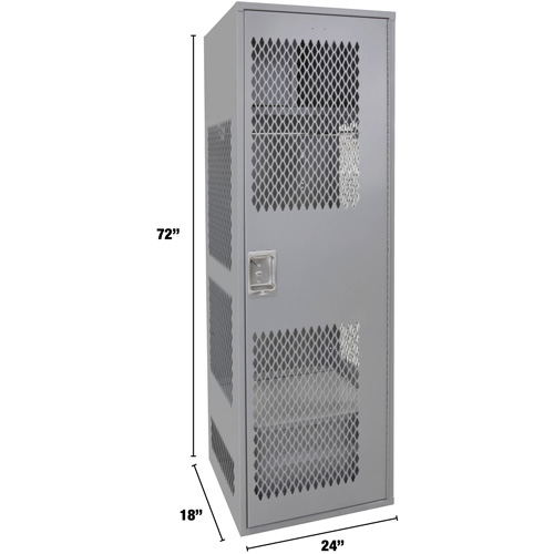 Casier pour &eacute;quipement avec porte, Acier, 24" la x 18" p x 72" h, Gris Ontario Safety Products