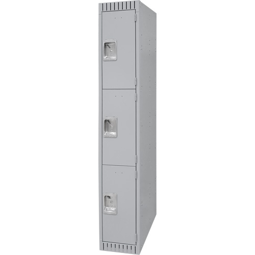 Casiers, 3 niveaux, 12" x 18" x 72", Acier, Gris, D&eacute;mont&eacute; Ontario Safety Products
