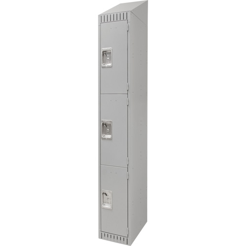 Lockers, 3 -tier, 12" x 18" x 82", Steel, Grey, Knocked Down Ontario Safety Products