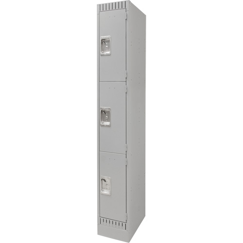 Casiers, 3 niveaux, 12" x 18" x 76", Acier, Gris, D&eacute;mont&eacute; Ontario Safety Products