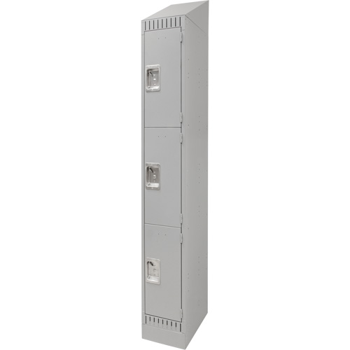 Casiers, 3 niveaux, 12" x 18" x 86", Acier, Gris, D&eacute;mont&eacute; Ontario Safety Products