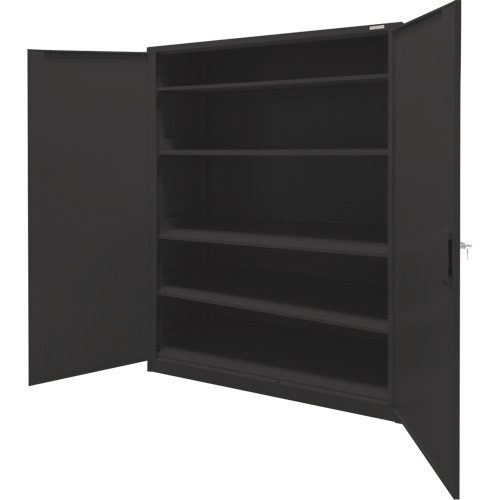 Armoire d'entreposage, Acier, 4 Tablettes, 78" h x 48" la x 24" P, Noir Ontario Safety Products