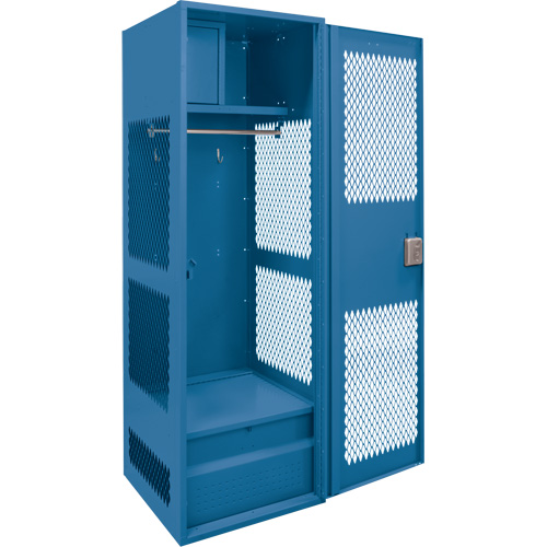 Casier pour &eacute;quipement avec porte, Acier, 24" la x 18" p x 72" h, Bleu fonc&eacute; Ontario Safety Products
