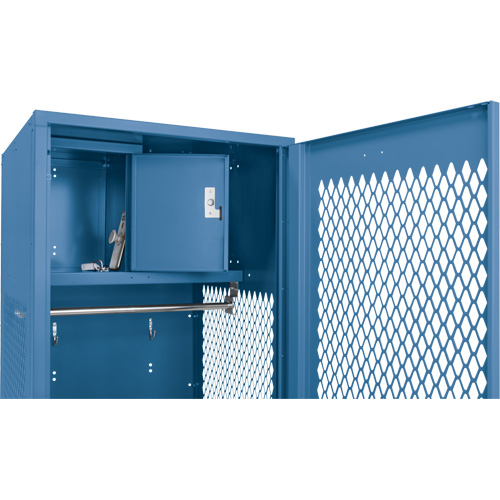 Casier pour &eacute;quipement avec porte, Acier, 24" la x 18" p x 72" h, Bleu fonc&eacute; Ontario Safety Products