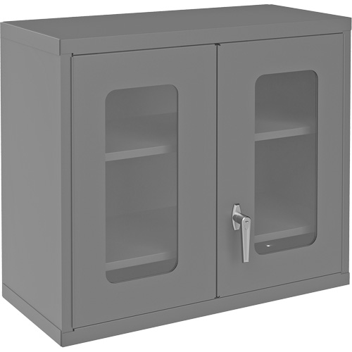 Armoire de rangement murale avec portes transparentes, 26-15/16" h x 29-7/8" la x 13-11/16" p, 2 tablettes, Acier, Gris Ontario Safety Products