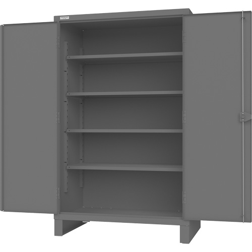 Cabinet with Recessed Pegboard Doors, Steel, 4 Shelves, 78" H x 48" W x 30" D, Grey Ontario Safety Products