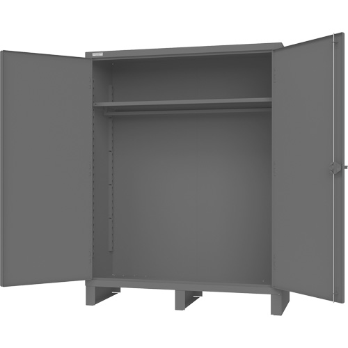 Cabinet with Hanging Bar & Standard Recessed Doors, Steel, 78" H x 60" W x 24" D, Grey Ontario Safety Products