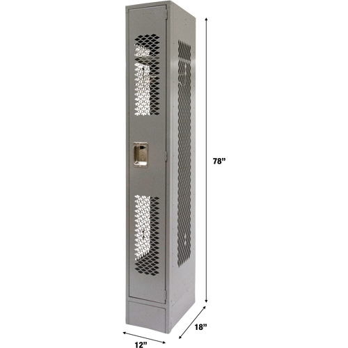 Casiers ventil&eacute;s, 12" x 18" x 78", Acier, Gris, D&eacute;mont&eacute;, Perfor&eacute; Ontario Safety Products