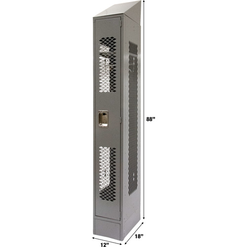 Casiers ventil&eacute;s, 12" x 18" x 88", Acier, Gris, D&eacute;mont&eacute;, Perfor&eacute; Ontario Safety Products
