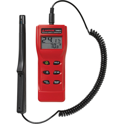 THWD-5 Relative Humidity & Temperature Meter, 0% - 100% RH, 14°- 140° F ( -10° - 60° C ) Ontario Safety Products