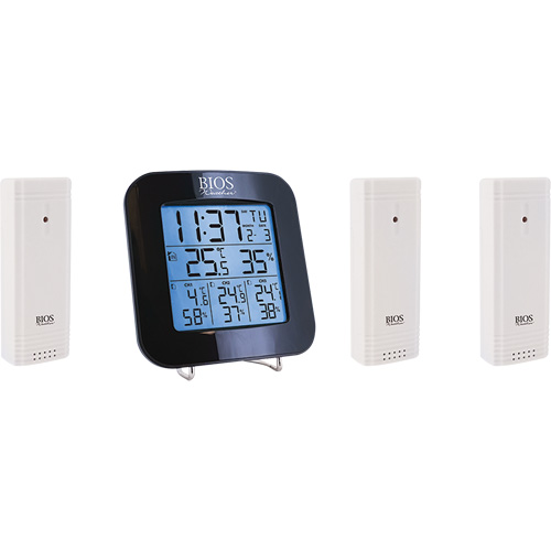 Wireless Weather Station with 3 Sensors, Non-Contact, Digital, 40-158°F (-40-70°C) Ontario Safety Products
