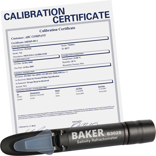R&eacute;fractom&egrave;tre avec certificat ISO, Analogue (verre-regard)-Num&eacute;rique, Salinit&eacute; Ontario Safety Products