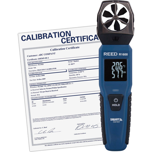 An&eacute;mom&egrave;tre &agrave; h&eacute;lices Bluetooth Smart avec certificat de calibration, Enregistrement des donn&eacute;es, Gamme de v&eacute;locit&eacute; d'air de 0,6 - 25 m/sec/118 - 4921 pi/min/2,1 - 90 km/h/1,3 - 55,9 mi/h Ontario Safety Products