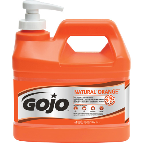 Nettoyant &agrave; mains Natural Orange, Pierre ponce, 1,89 L, Bouteille &agrave; pompe, Agrumes/Orange Ontario Safety Products