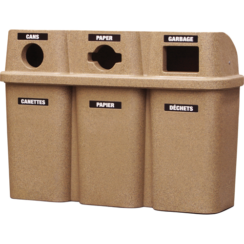 Recycling Containers Bullseye, Curbside, Plastic, 3 x 22 US Gal. Ontario Safety Products